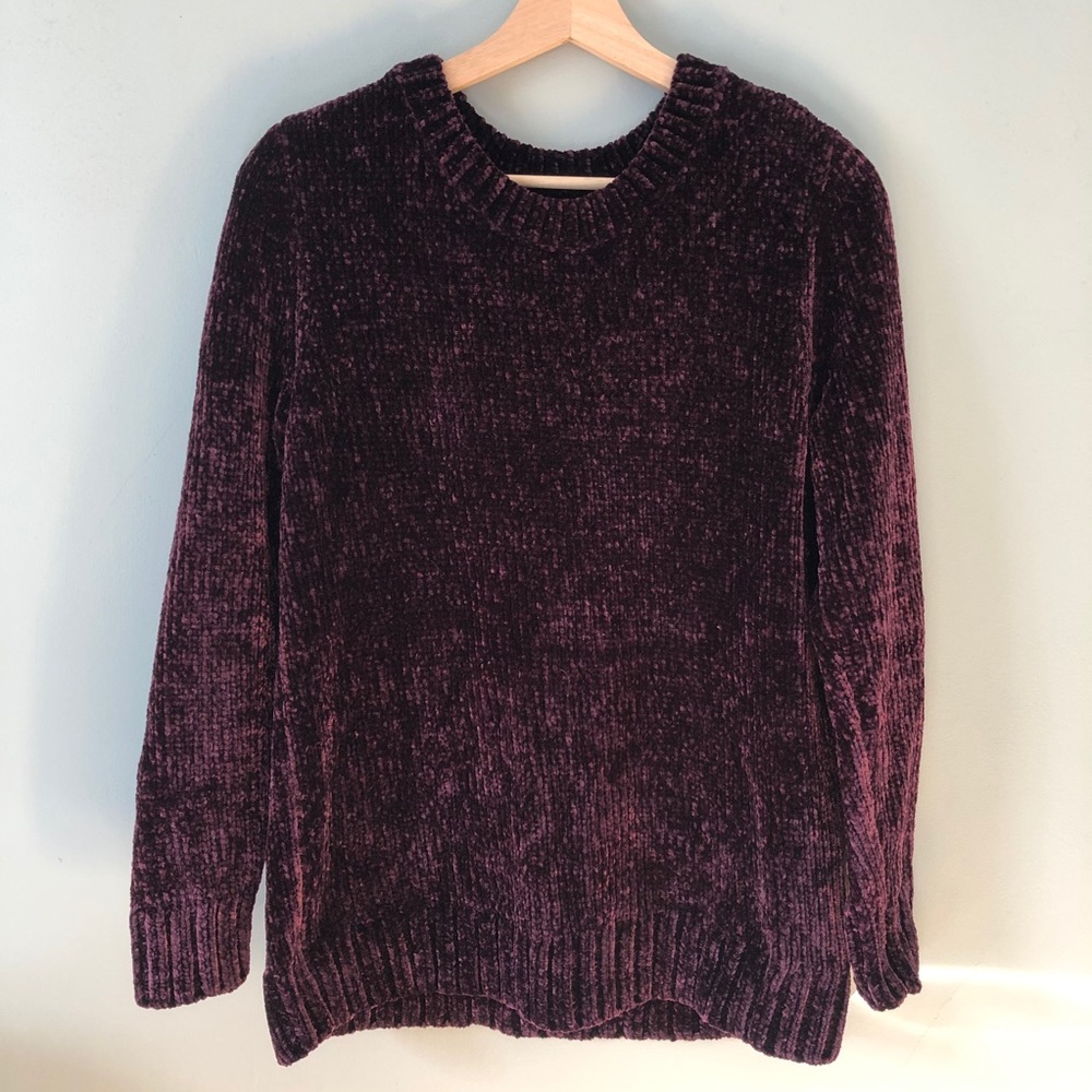 Orvis Plum Purple Chenille Sweater Size Small